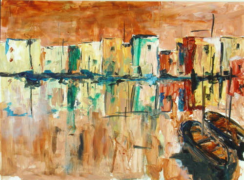 Hafenstadt II, 30x40 cm, Acryl