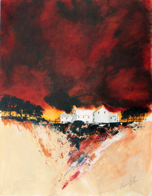 Landschaft 01, 50x65 cm, Acryl auf Papier