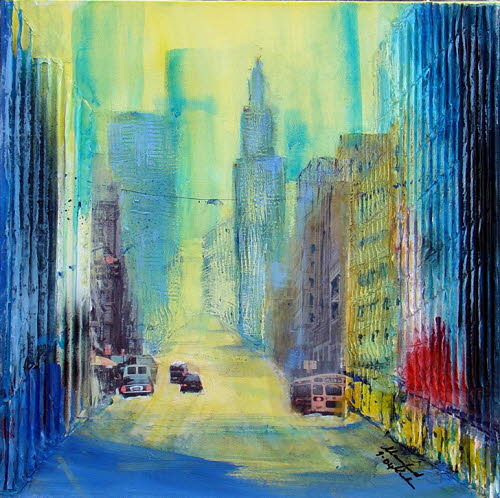 New York 02, 40x40 cm, Mischtechnik